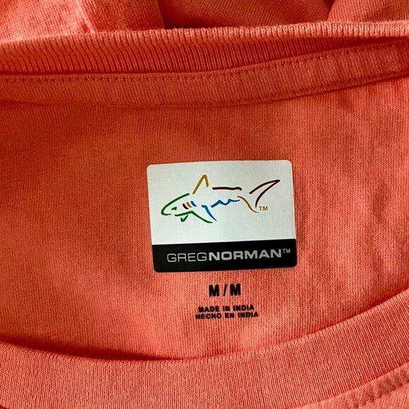 Greg Norman Short Sleeve Cotton Solid Orange Tee Shirt Men's Medium NEW - Picture 8 of 10